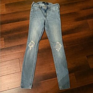 Hollister Sky Blue Distressed Skinny Jeans
